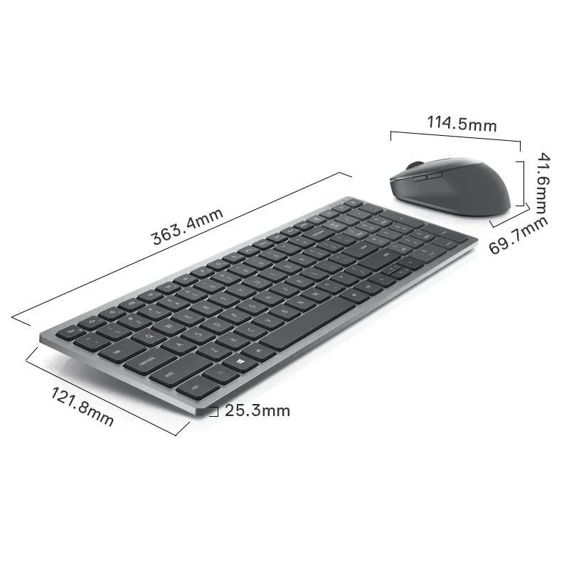 Dell KM7120W Multi-Device  Keyboard and Mouse Combo  RF Wireless QWERTY Grey