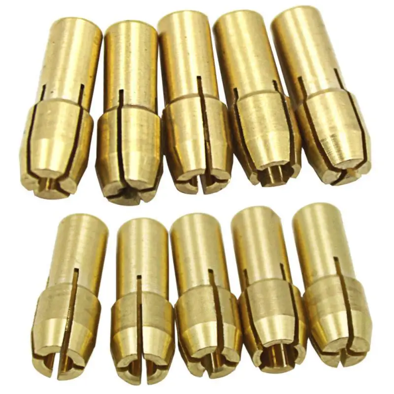 Brass Collet Mini Drill Chuck For Dremel Rotary Drill 0.5-3.2mm Lock Nut Tool Electric Grinder Copper Chuck Tail Diameter 4.8mm