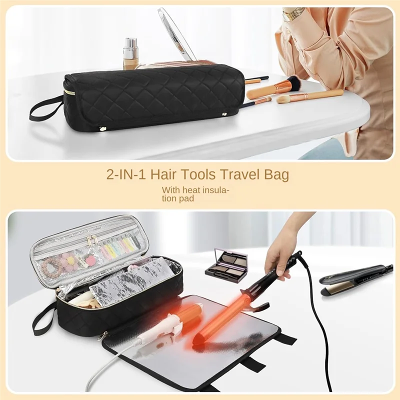 

A22F-Hair Tools Travel Bag Hair Styling Tool Organizer Storage Bag For Flat Irons Straighteners Curling Iron Accessories