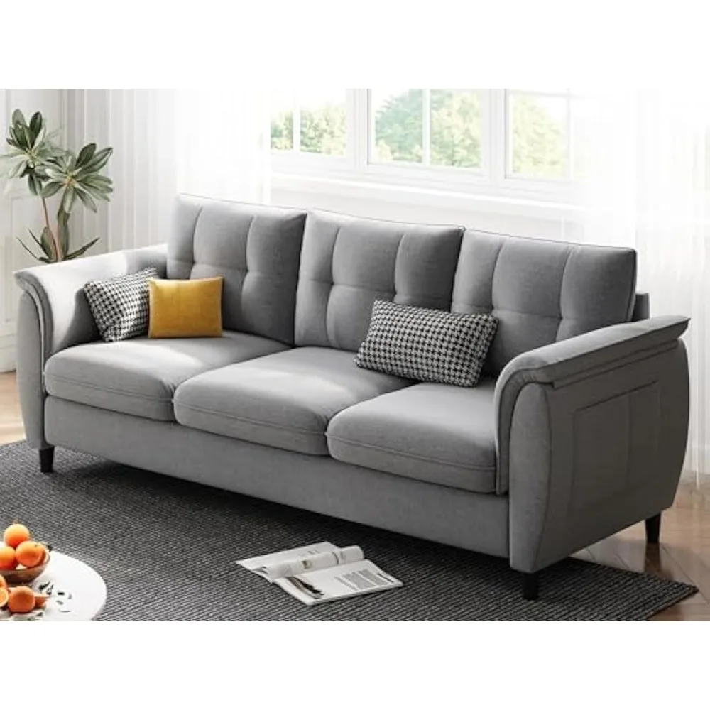 

78.8" Sofa, Comfy Lounge Couches with 3 Seater Extra Deep Seats, Modern Small Sofa for Living Room/Apartment, Easy Assembly