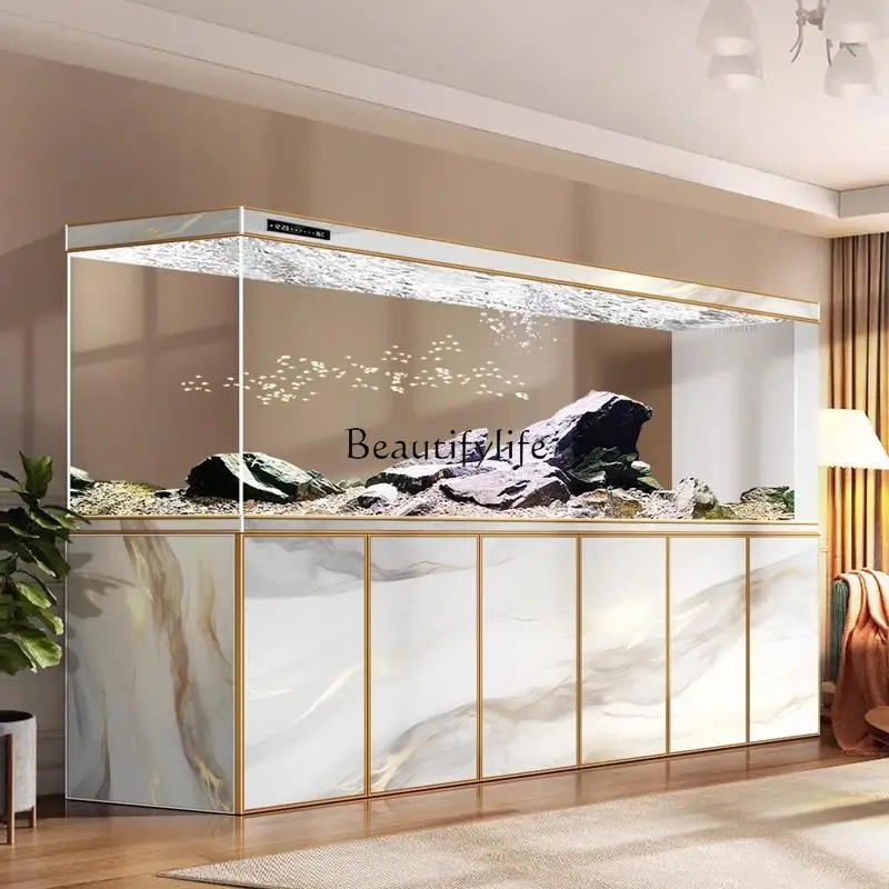 

Native Jinjing living room aquarium household floor bottom filter water-free ecological landscaping ultra-white glass