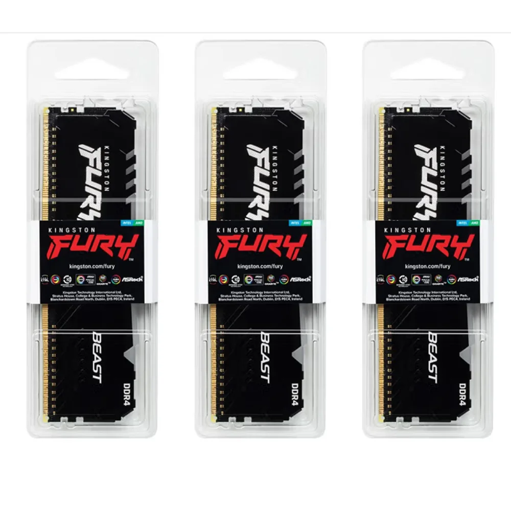 Fúria besta rgb ram kingston memória desktop ddr4 8gb 16gb 32gb 2666mhz 3200mhz 3600mhz ddr4 mdimm 288pin xmp novo