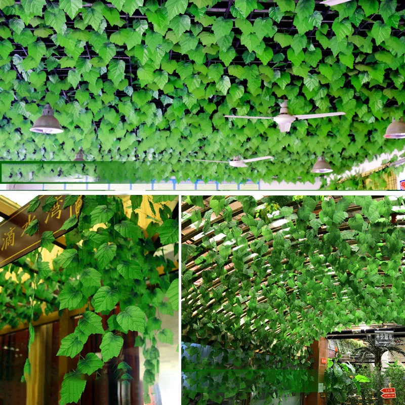 Guirxiété de Feuilles de Vigne Artificielles en Soie Verte, 230cm, 1 Pièce, DIY, Décoration de Maison, ixde Jardin