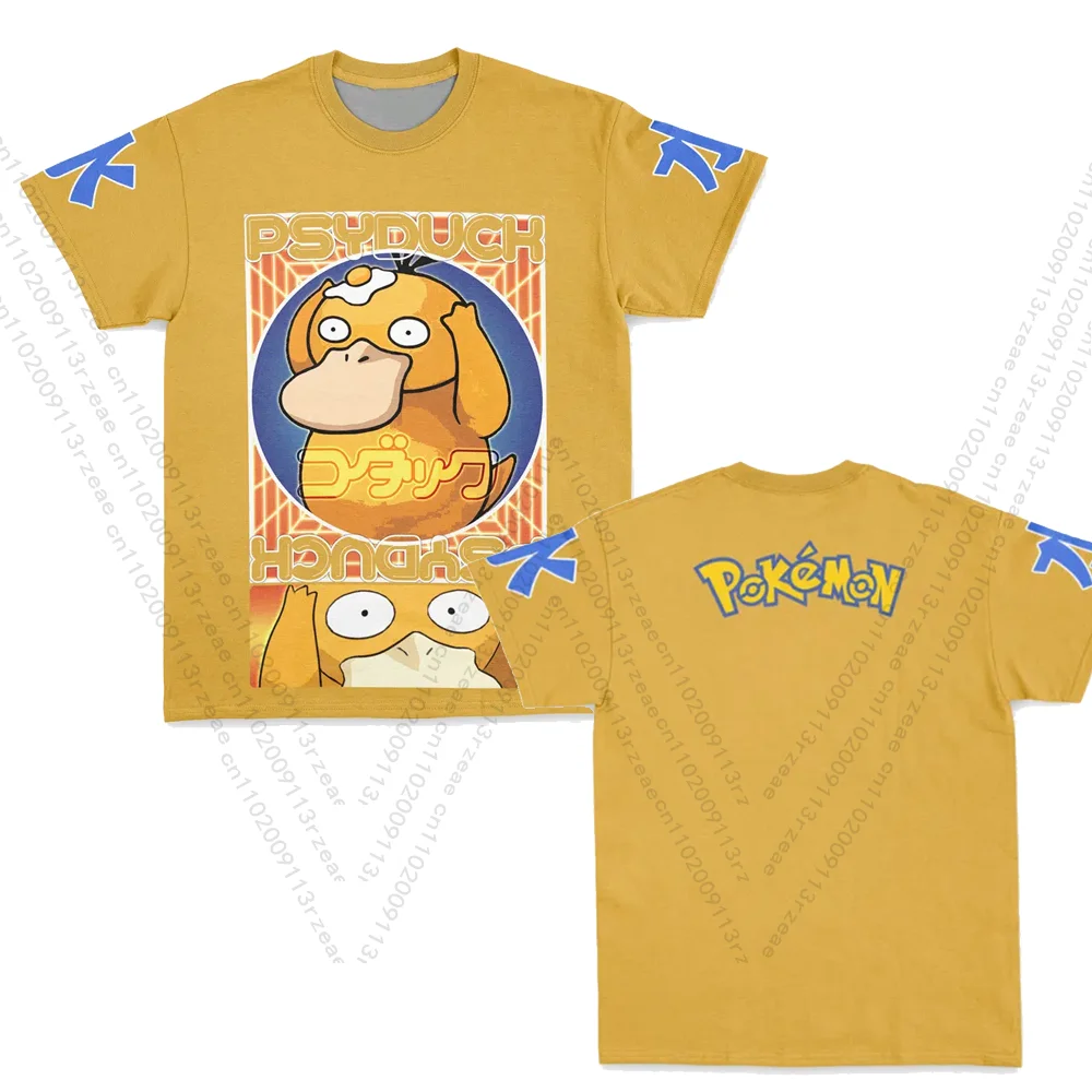 

Новейшая японская аниме Psyduck Pokemon, мужская модная повседневная футболка с принтом в стиле хип-хоп, детская быстросохнущая уличная футболка