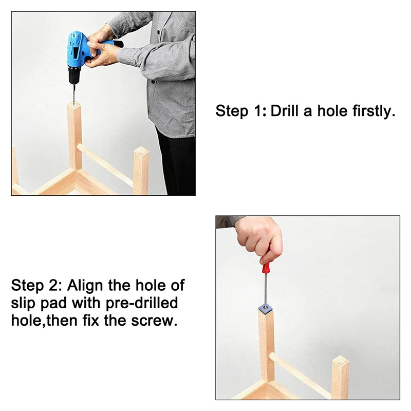 A04I 24Pcs Furniture Sliders 30mm Furniture Leg Protectors with Screws Square Chair Leg Protectors Furniture Glide Pads image 5