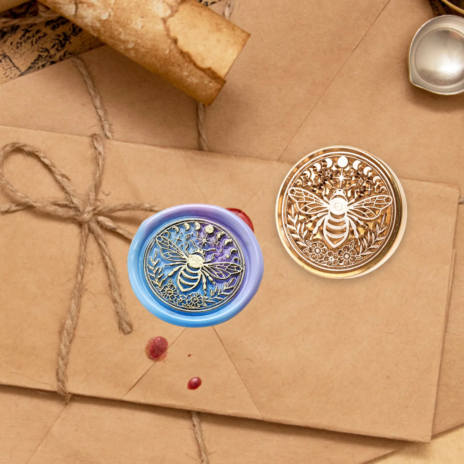 

Fine Craftsmanship Wax Seal Stamp Head Bee Theme Non-Stick Sealing Tool for DIY Stationery Wedding Crafts Greeting Cards Gifts