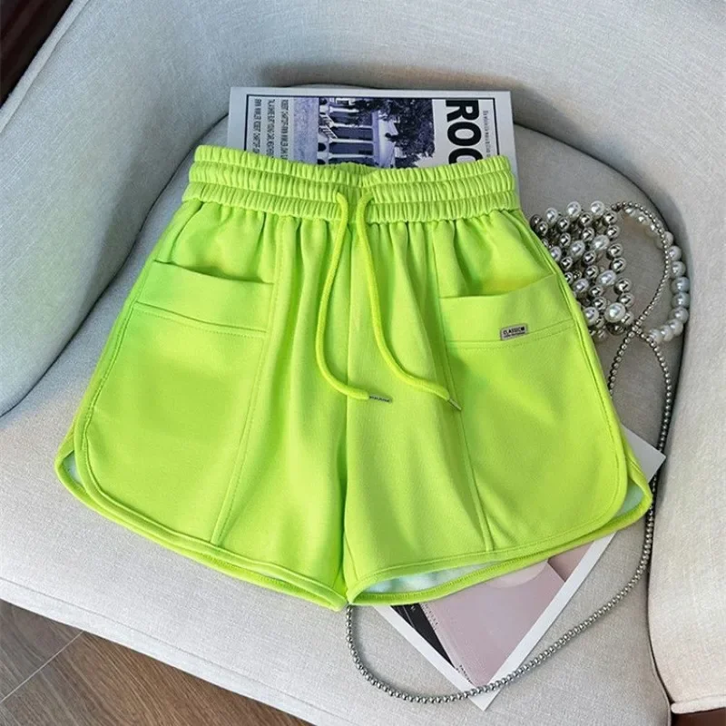 

Cotton Female Short Pants Wide High Waist Women's Shorts Hot Korean Style Aesthetic for Summer Normal Classic Low Price Outdoor