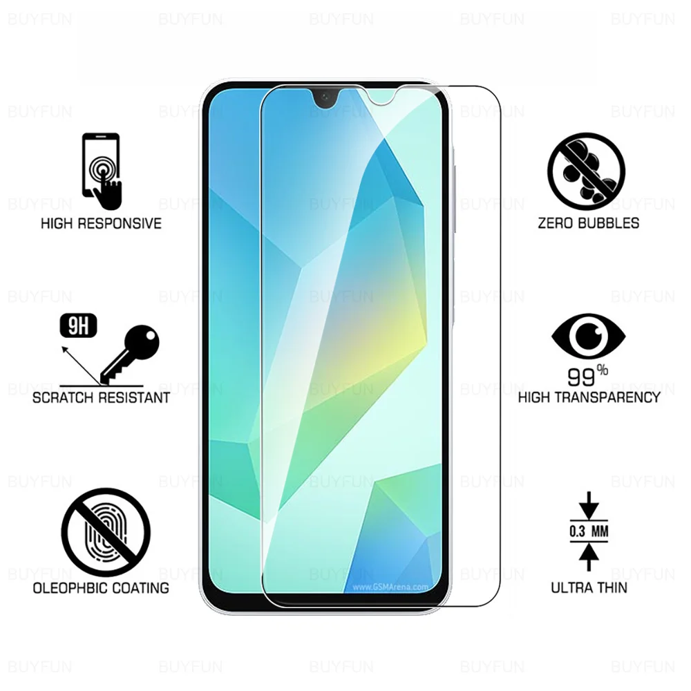 3Pcs Tempered Protective Glass For Samsung Galaxy A16 Sumsung A 16 16A SamsungA16 GalaxyA16 4G 5G Full Cover HD Screen Protector