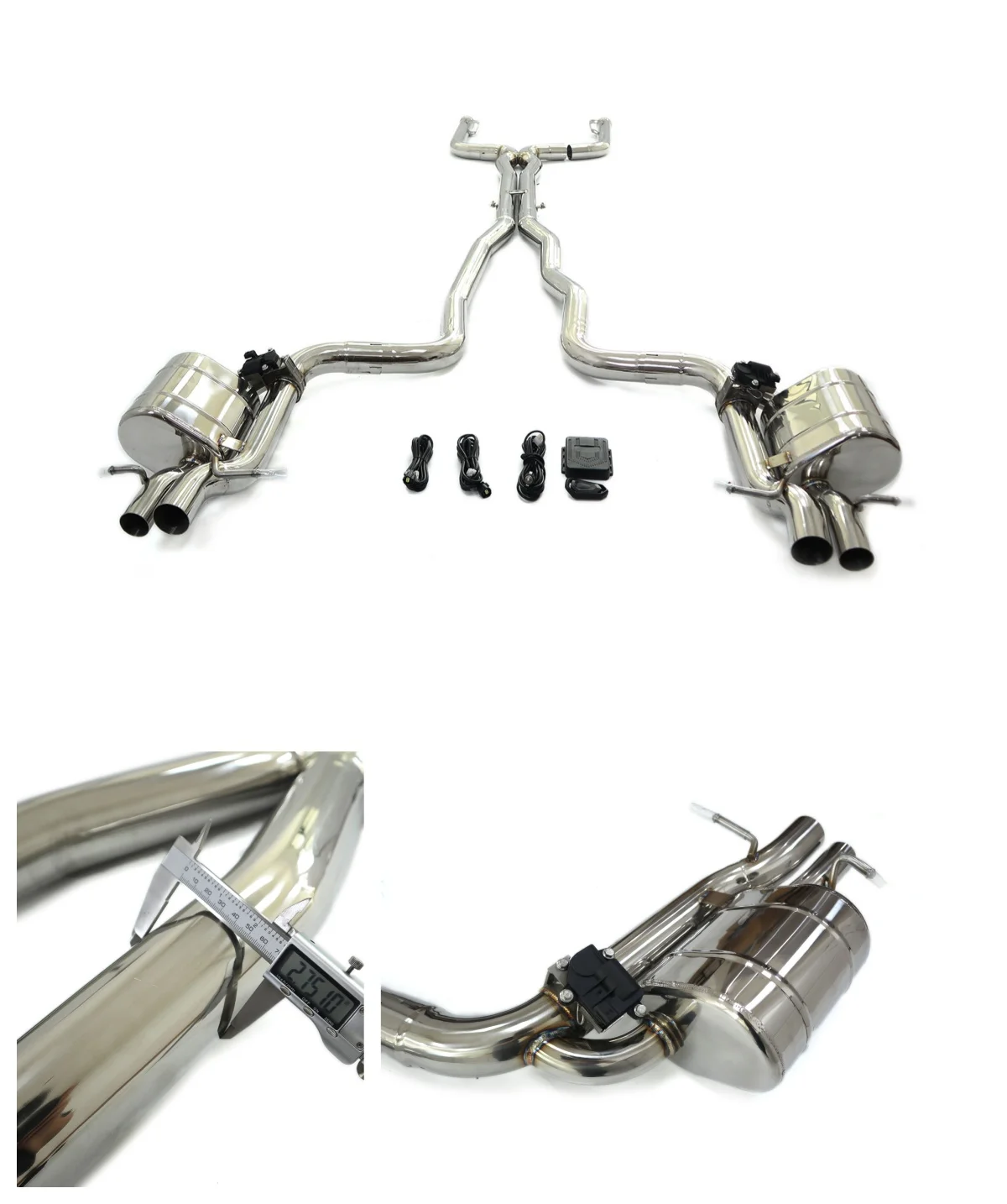 

For Mercedes benz C63 W205 4.0T Catback With Valve Stainless Steel Exhaust System Performance Quality certification HMD