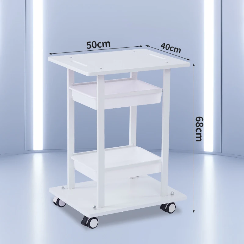 3-Tier Beauty Salon Trolley Cart Mobile Storage Stand for Esthetician Spa Clinic Beauty Instrument Organizer with Wheels