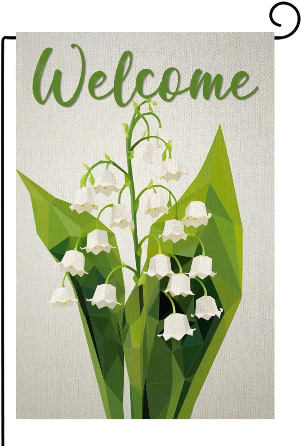 Lily of the Valley Welcome Spring Watercolor Flowers Garden Flag, Summer House Yard Abstract Floral Outside Decorations, Seasona