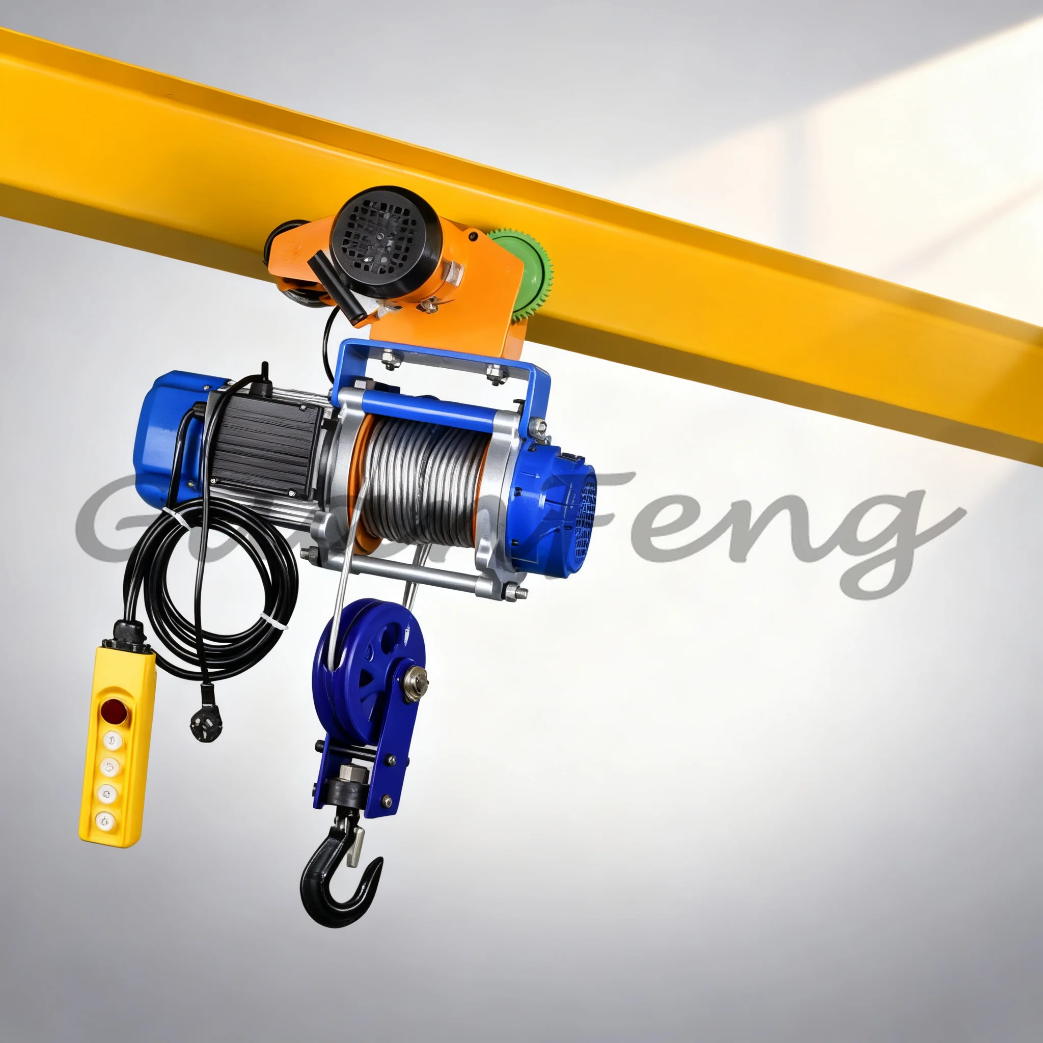 Portable Electric Lifting Hoist Winch 1.2T/1.5T, Crane with Wired and Wireless Remote Control for Garage and Marine Boat