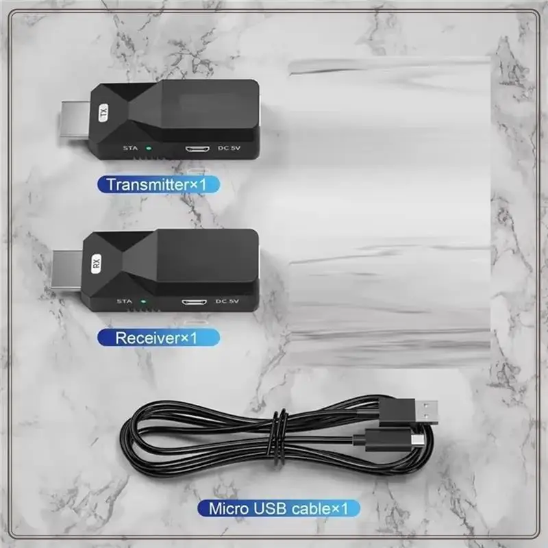 موثوقة - جهاز إرسال واستقبال لاسلكي متوافق للصوت والفيديو، 1080 بكسل عند 60 هرتز مع نطاق 50 متر، - Wir متوافق