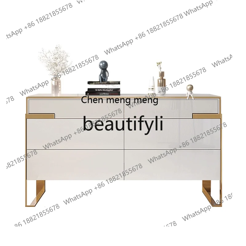 

Six chest cabinet light luxury door cabinet modern simple side cabinet large capacity household drawer solid wood H