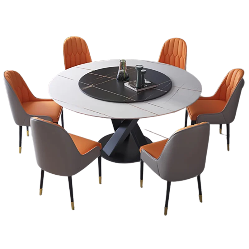 Living Room Dining Table Round Nordic Minimalist Marble Style Dining Table Modern Luxury Mesas De Comedor Home Furniture