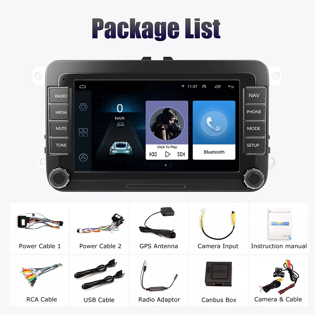 Black Stay Connected On Road With GOLF MK6 7 Car Radio For GOLF MK6 7