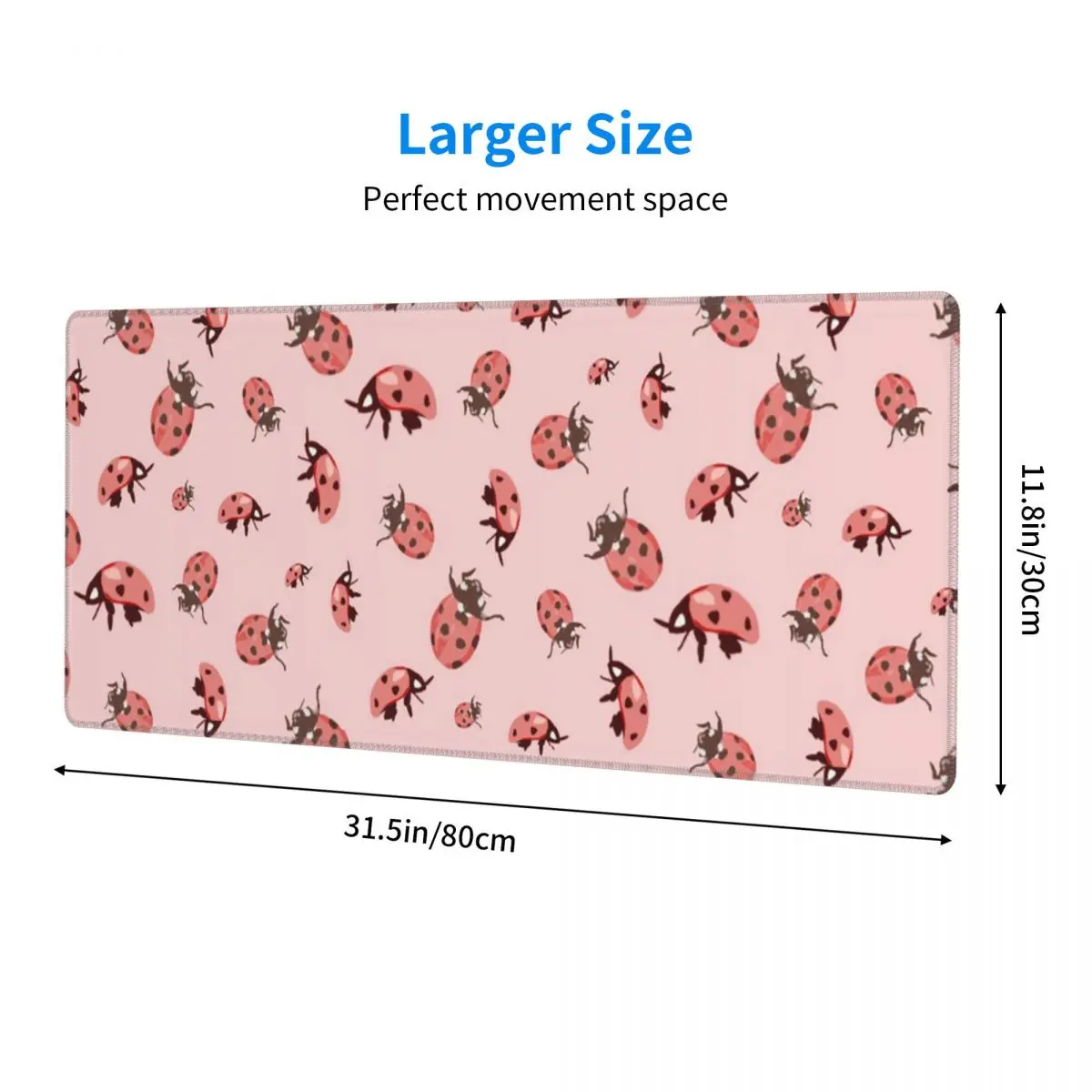 Cute Ladybug Pattern Whimsical Insect Large Mouse Pad Computer Keyboard Mouse Mat Gaming PC Laptop Desk Mat Table Mats