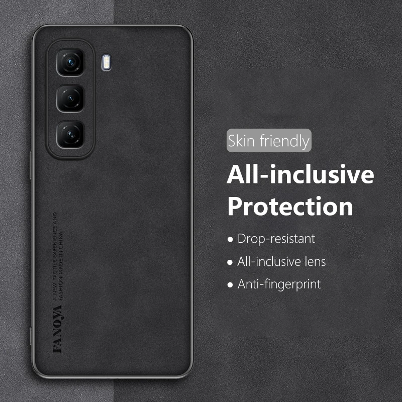 Case for Infinix Hot 50 Pro 4G Leather Silicone Protection Hard Shockproof Frosted Phone Cover InfinixHot50Pro X6881 Shell