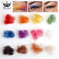 Red Blue Pink Purple Brown Colored Premade Loose Fans C D Curl Thin Pointy Base Lash Extensions Russian Volume Lashes Eyelashes