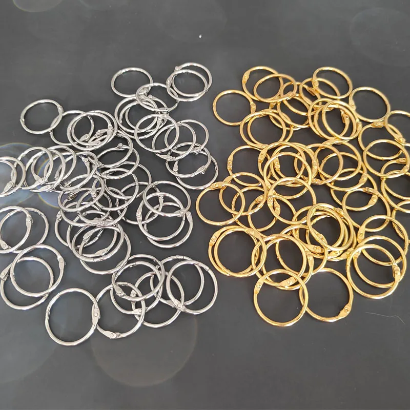 100pcs 25-30mmMetal Binder Ring DIY Albums Loose-leaf Book Hoops Clip Opening O-Rings Keychain Keyring Office Binding Supplies