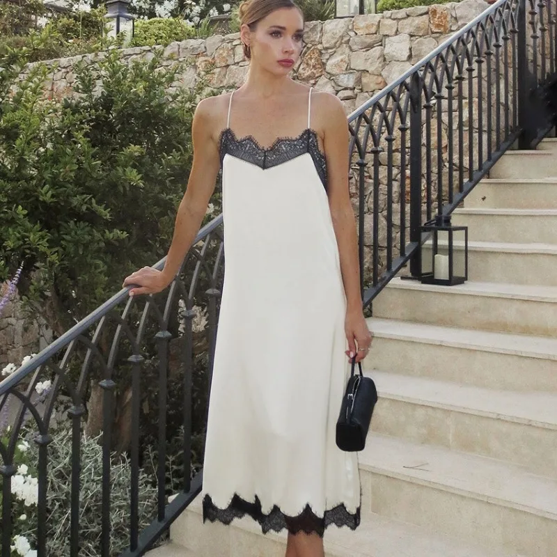 فستان Tuularose النسائي المثير من الدانتيل موضة جديدة من الدانتيل المرقعة بدون أكمام فستان هالتر أنيق فاخر عتيق فساتين الحفلات النسائية