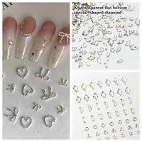 10pcs Alloy Bowknot Love Nails Art Charms Decorations 3D Luxury Metal Silver Bows Shaped Jewellery DIY Manicure Designs Supplies