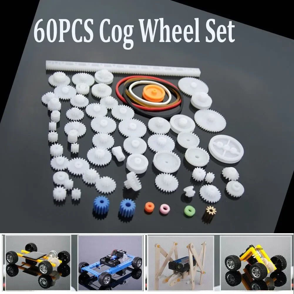 혁신적인 지능 톱니 바퀴 기어 풀리 기계 모델 모터 로봇 플라스틱 장난감 60 종류 어린이 DIY 뜨거운