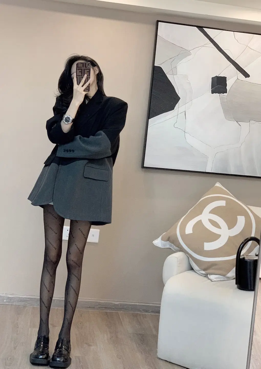 French Retro Splicing Casual New Style Suit Design Temperament Versatile Jacket Top Suit for Women