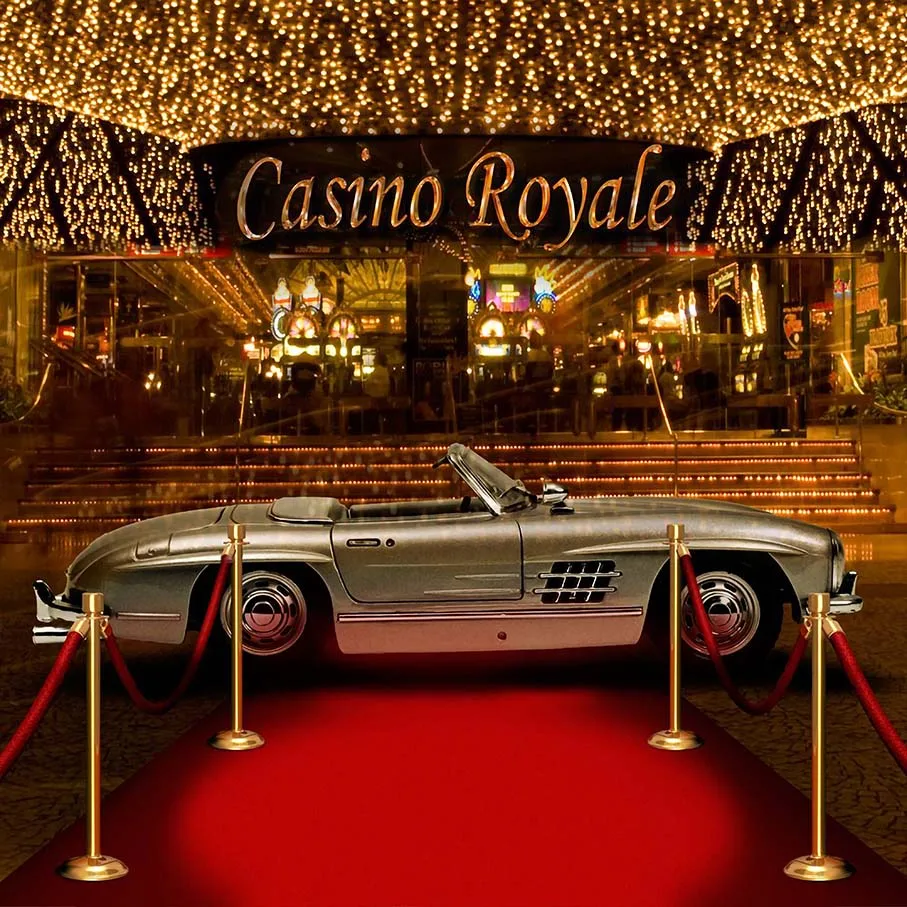 Casino Royal Photography Backdrops Red Carpet Gold Car  Photo Backgrounds Party Decor Banner Prop