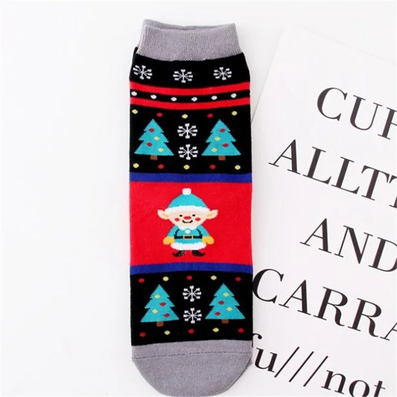 New Santa Claus Elk Snowflake Snowman Socks Christmas Pure Cotton Women's Socks Ladies Cotton Socks Christmas Gifts