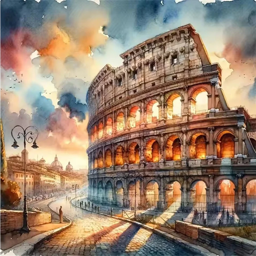 5D DIY Diamond Embroidery Colosseum Building Landscape diamond Painting Craft Supplies Diamond Mosaic Handmade Hobby home decor