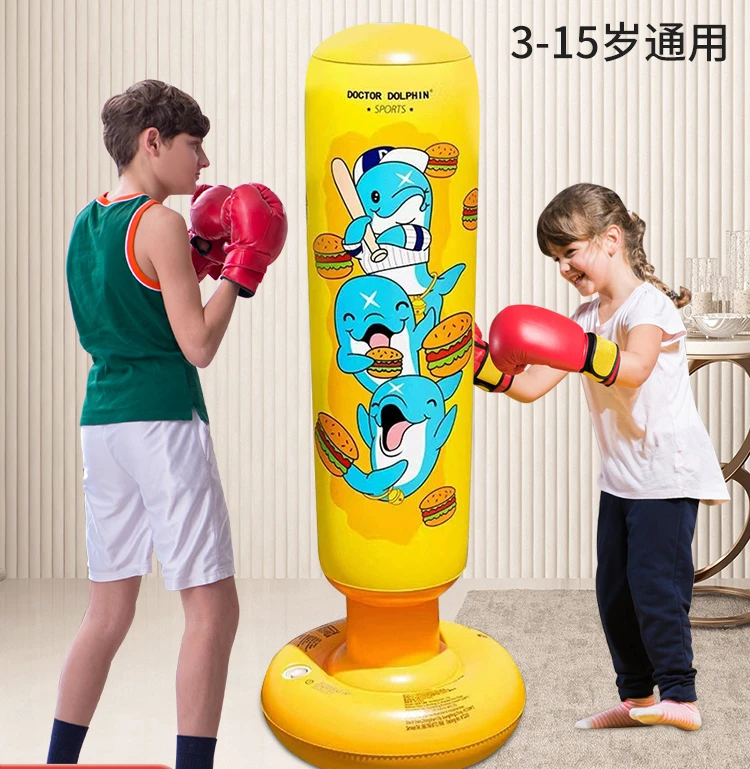 Children Adult Inflatable Boxing Column Tumbler Vertical Boxing Sandbag Home Training