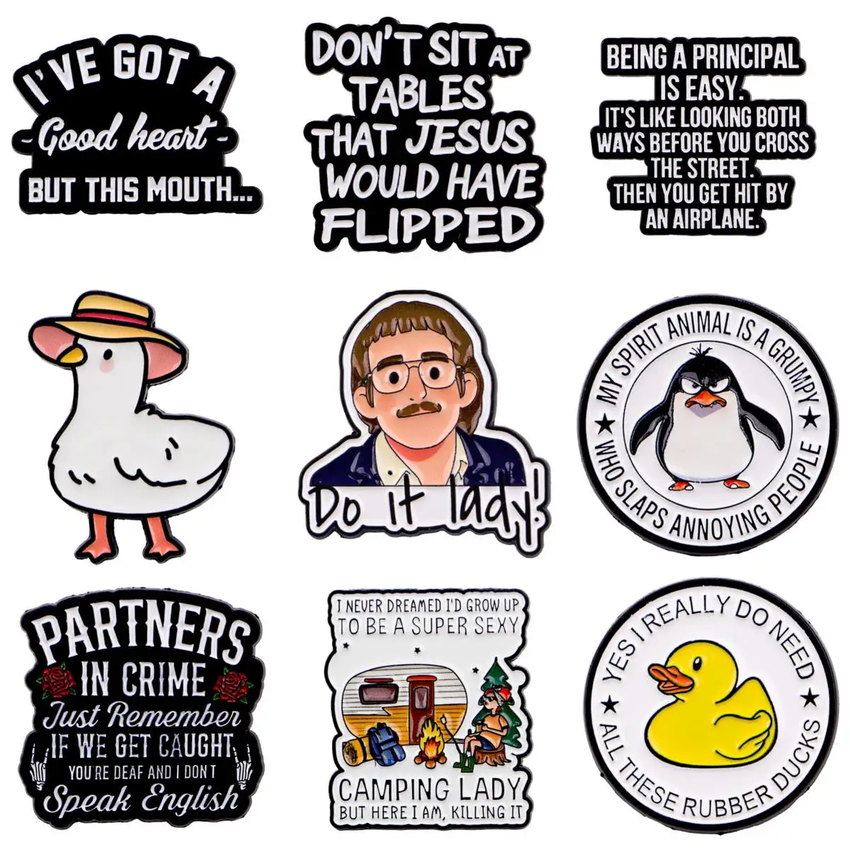 „Do it Lady“ Zitate Emaille Pin Cartoon Ente Brosche für Mantel Damen Broschen Mode Revers Abzeichen Schmuck Freunde Geschenk