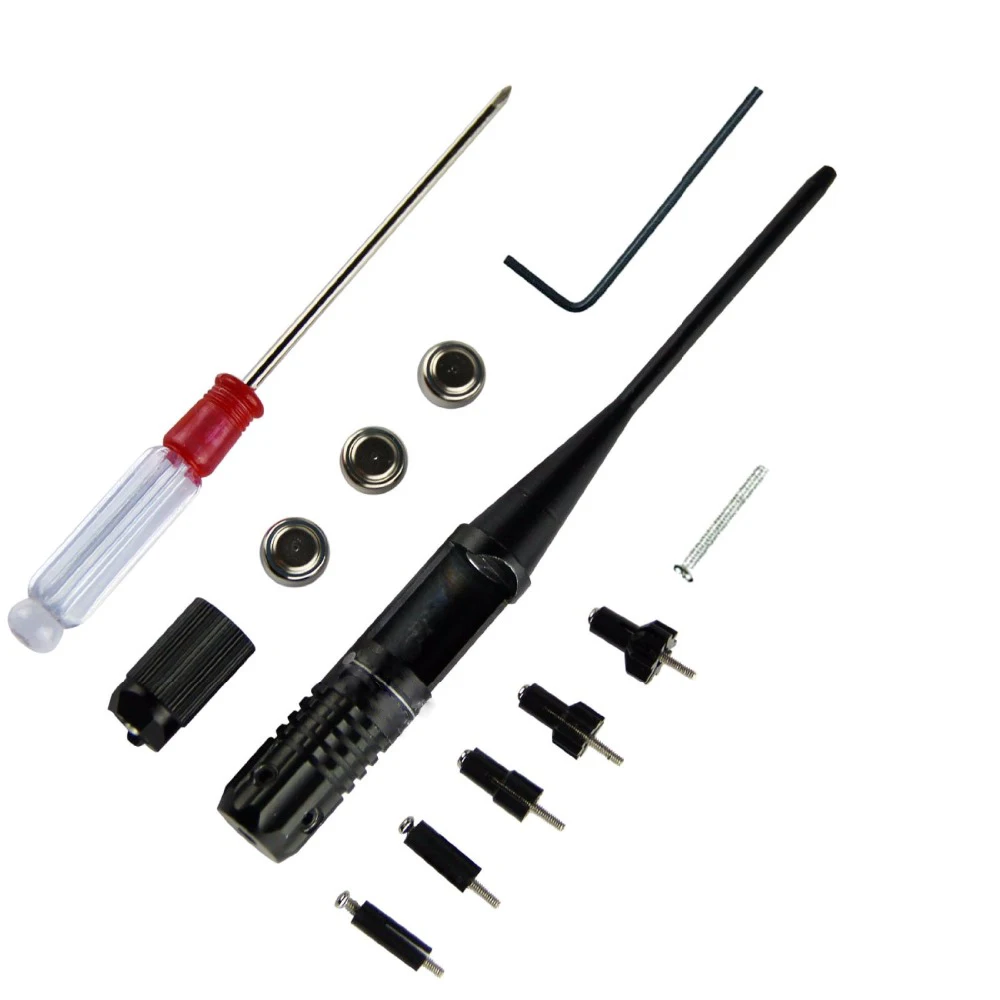 

Red Laser Bore Sighter Collimator Kit Adjustable Adapters Rifles With Box Carry Laser Sight For .22 To .50 Caliber Rifies