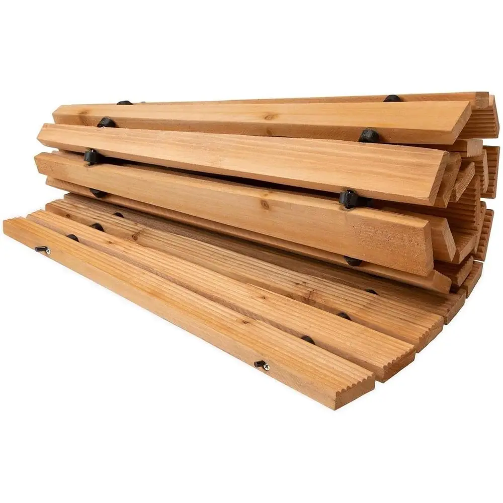 

4-футовая изогнутая деревянная уличная дорожка | Широкая садовая дорожка-рулон (18 дюймов) | Устойчивая к погодным условиям бордюрная доска из твердой древесины для газонов, патио и террас