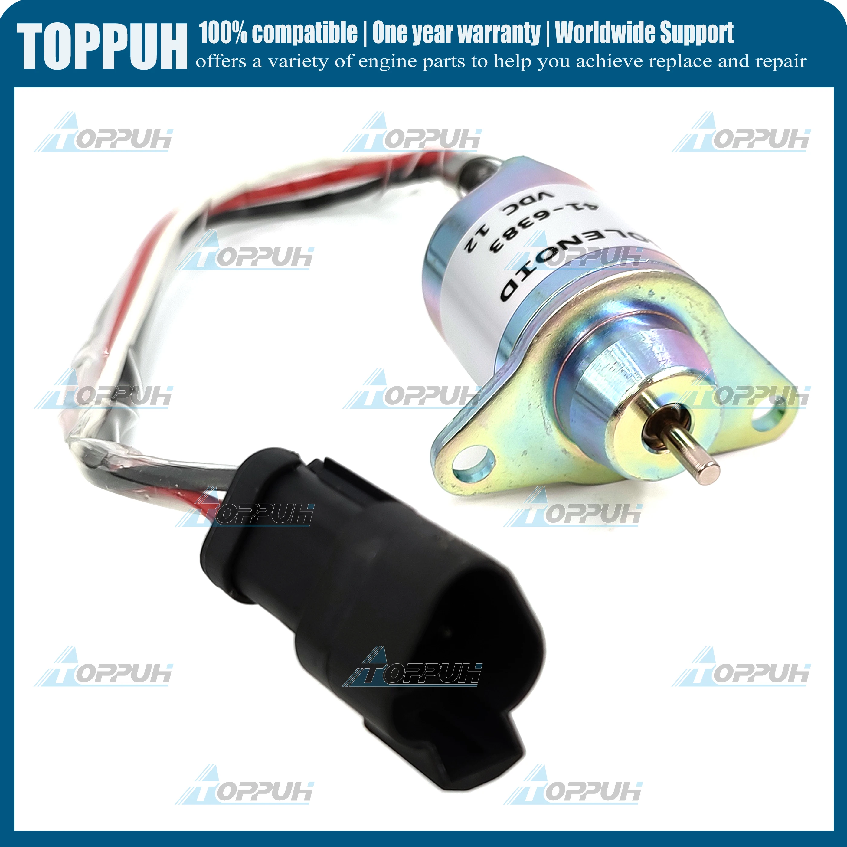 Solenoid Fuel Stop Shut-Off 12V For Thermo King TK 41-6383 TK416383 416383 416-383 For Yanmar