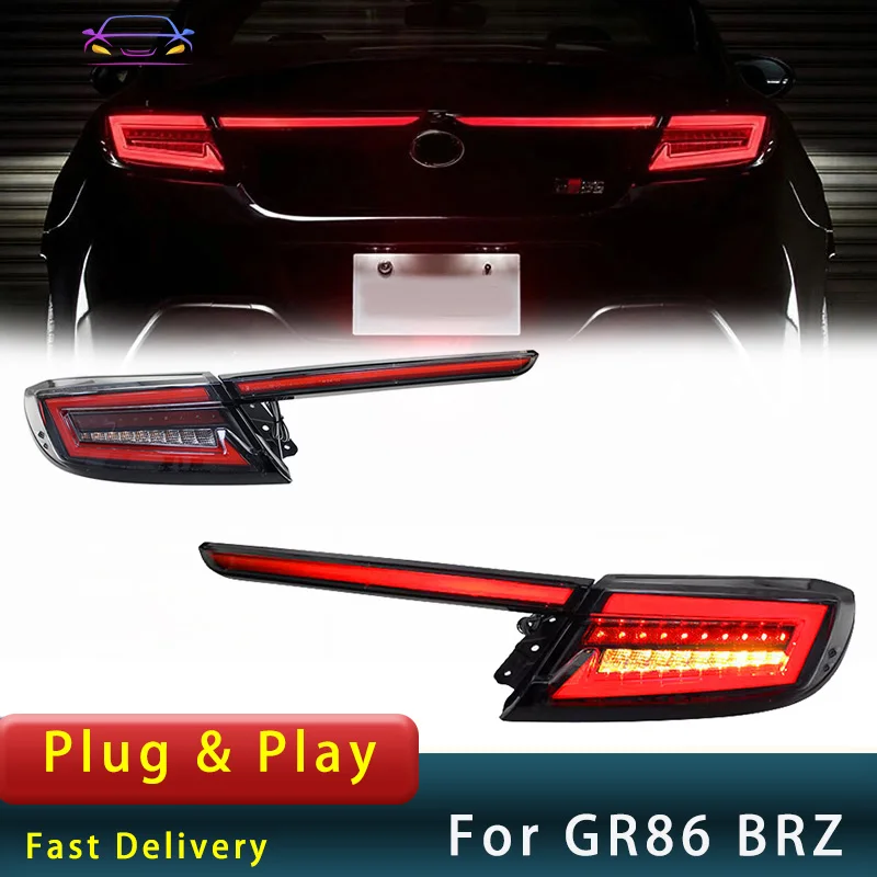 Car through Tail Lights For Toyota GR86  2020-2023 Subaru BRZ Full LED  Dynamic Turn Signal Tail Lamp Accembly Auto Accessory