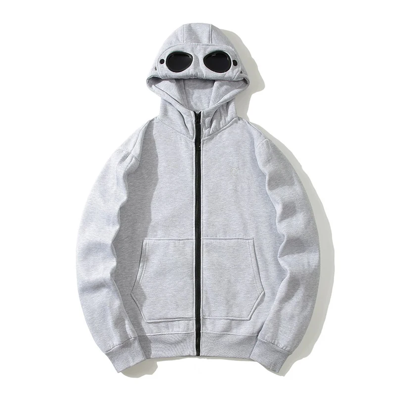 Y2K Winter Sonnenbrille Hut Designer Reißverschluss Jacke Herren Brief Stickerei Hip-Hop Marke Sportbekleidung Kapuze Langarm Streetwear