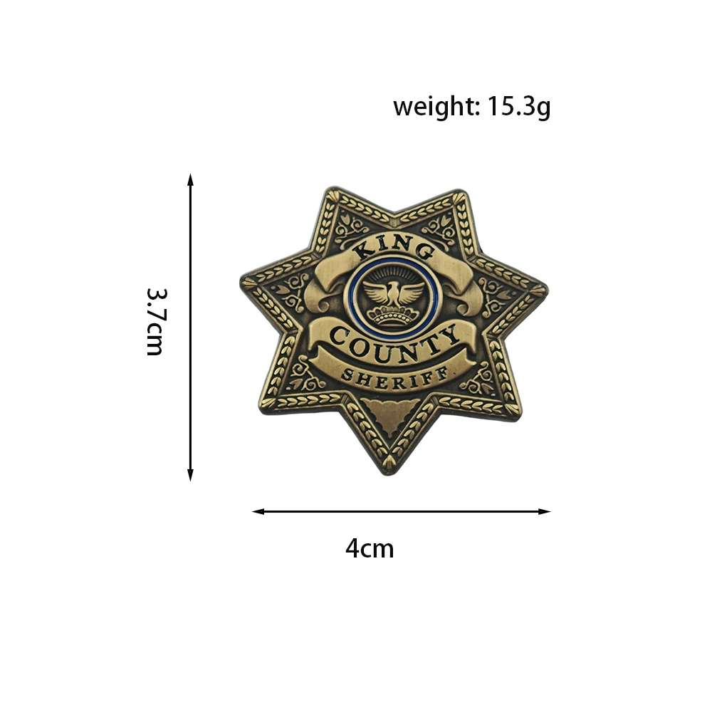 The W-Walking D-Dead Rick Grimes Metallbrosche King County Sheriff Abzeichen Siebenzackiger Stern Pin TV-Fans Cosplay Kostüm Requisite Geschenk – Detail 9