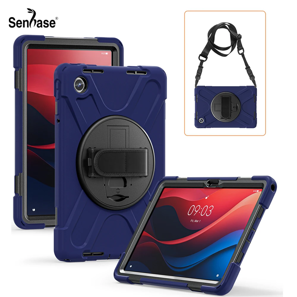 

Shockproof Kids Safe PC + Silicon Stand Shoulder Strap Tablet Cover Lenovo Xiaoxin Pad 2024 11 inch TB-331FC Case