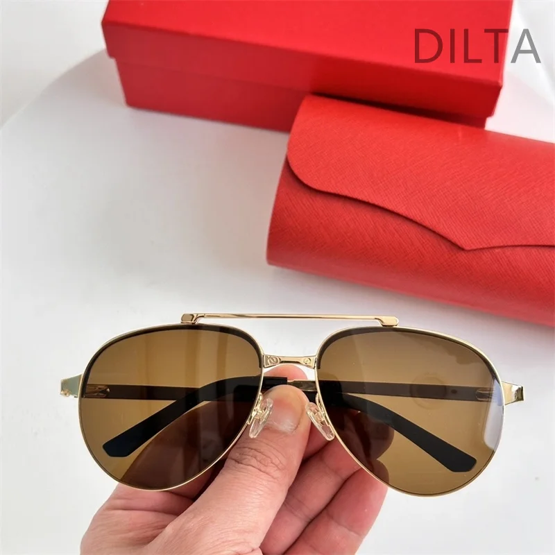 0354S High Quality Pilot Frame Woman Sunglasses Female Alloy Metal Eyewear Male Sunglasses Special Design Shades in Trend