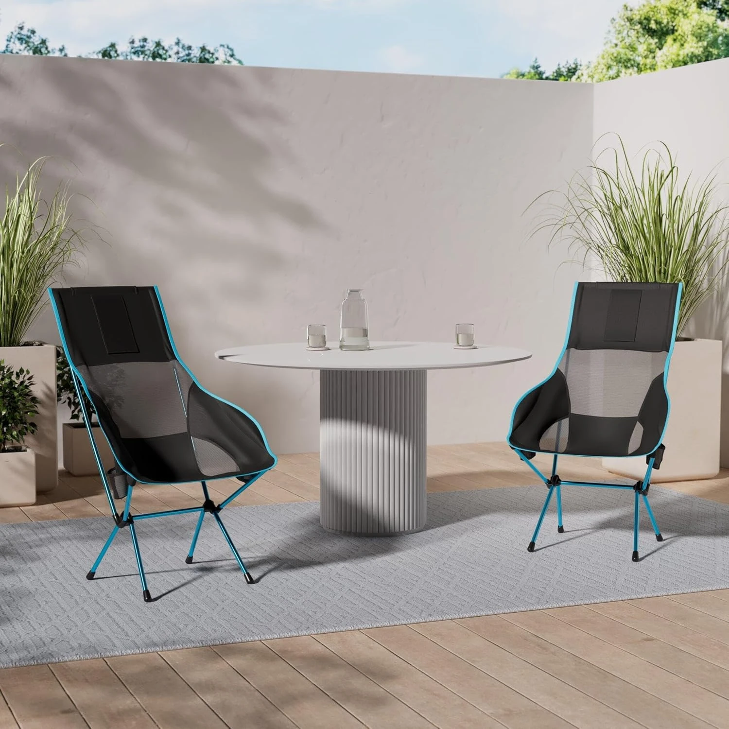 Składane krzesło kempingowe, czarne