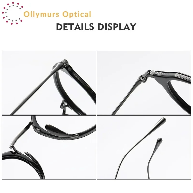 

Очки Ollymurs Titanium с защитой от синего света и линзами для коррекции близорукости, легкие женские оптические очки ручной работы на заказ