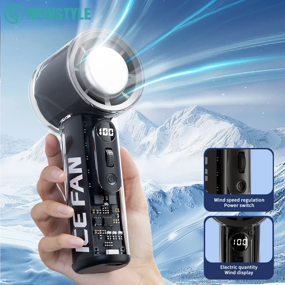 

Холодный вентилятор с турбонаддувом, 3000 мАч, перезаряжаемый мини-вентилятор с турбонаддувом, 100 скоростей, портативный портативный портативный вентилятор с воздушным охлаждением на открытом воздухе