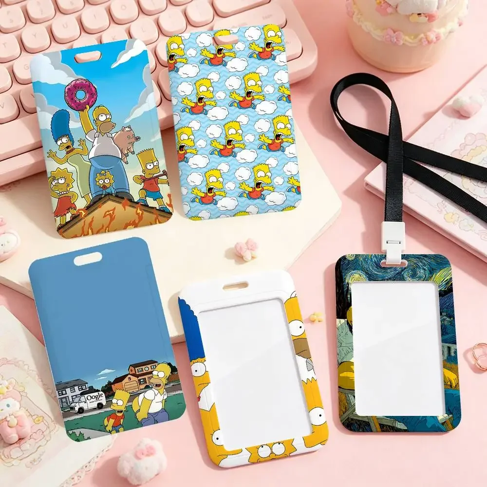 Funny T-The Anime S-Simpsons Employee ID Badge With Name Tag, Lanyard, High-end Work Badge, Card Holder, Student ID Badge