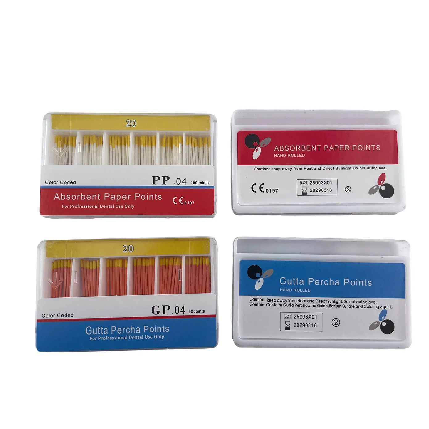 Kertas Dental PP, Point Absorbent Ukuran 02 04 06 Taper F1 F2 F3 untuk Perawatan Saluran Akar, Steril, Perlengkapan Endodontik