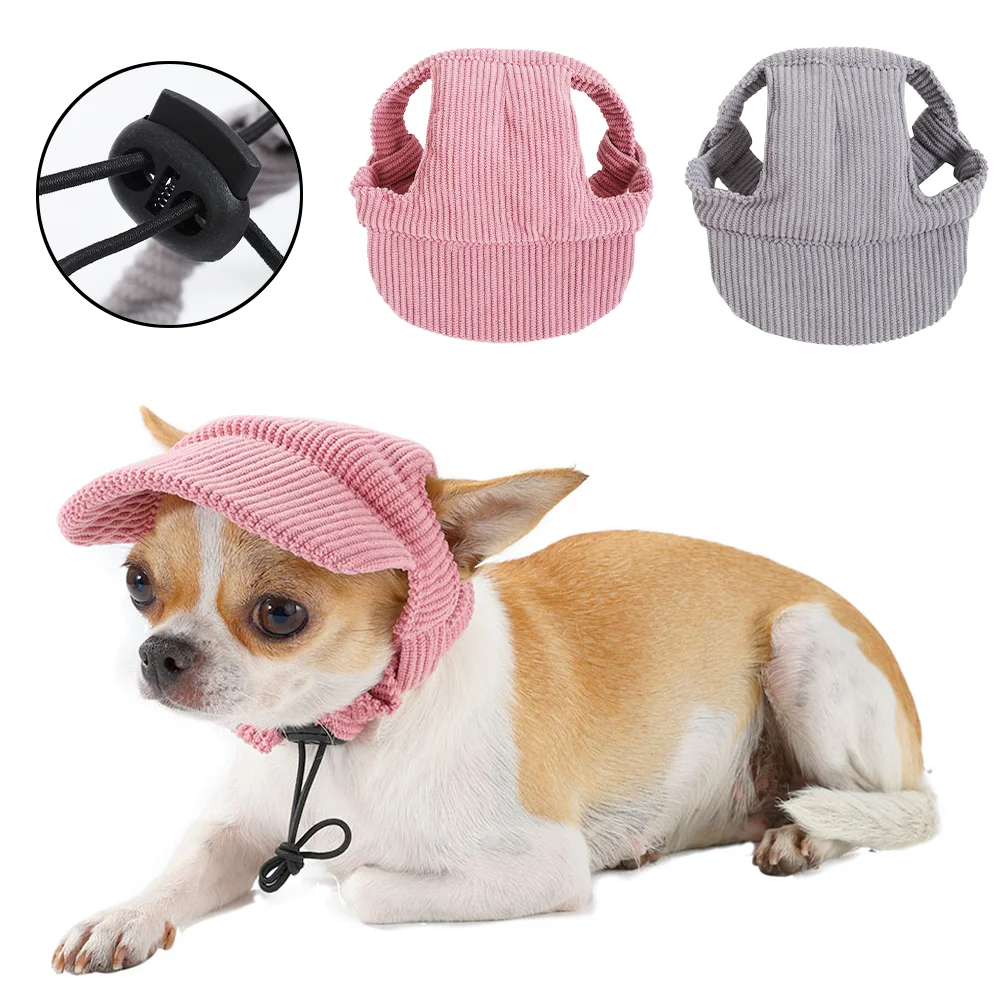 Sonnenhut für kleine und große Hunde und Katzen, verstellbare Baseballkappe mit Öffnung für die Ohren, winddichtes Cordstoff-Visier für Welpen, Haustierbedarf.