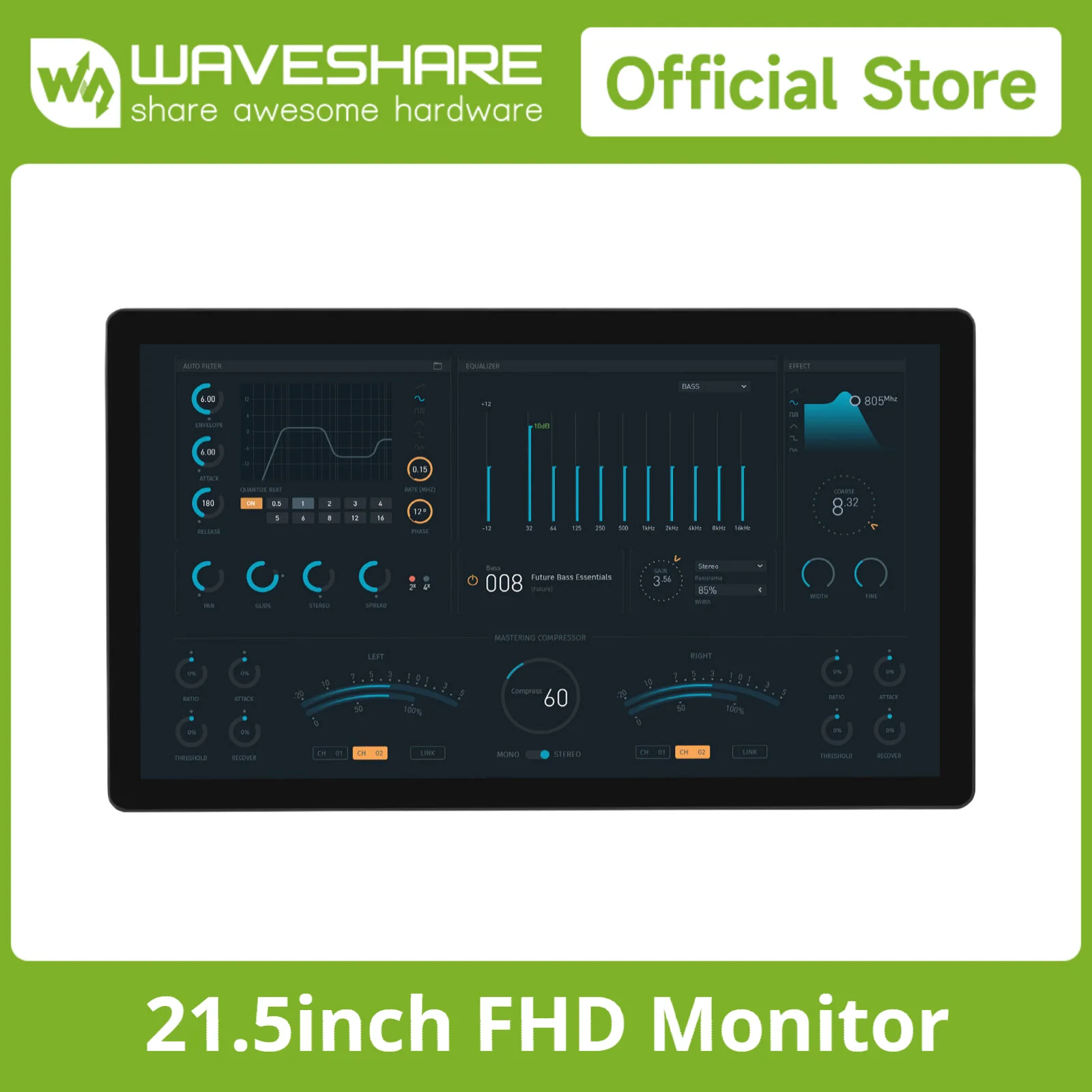 

Waveshare 21.5inch Capacitive Touch Monitor, 1080×1920 Full HD, Optical Bonding Toughened Glass Panel, HDMI, 10-Point Touch