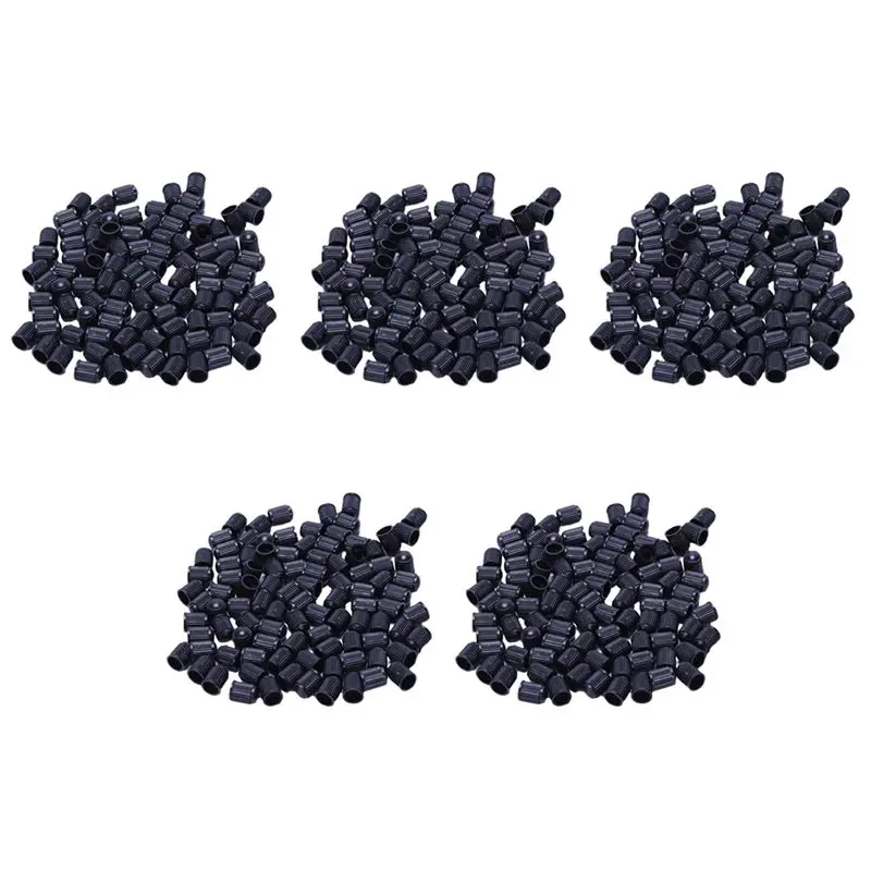 Set Of 500 - Black Plastic Replacement Valve Caps. Cars, Trucks, Motorcycles, ATV. Schrader Tire Caps.-N30R