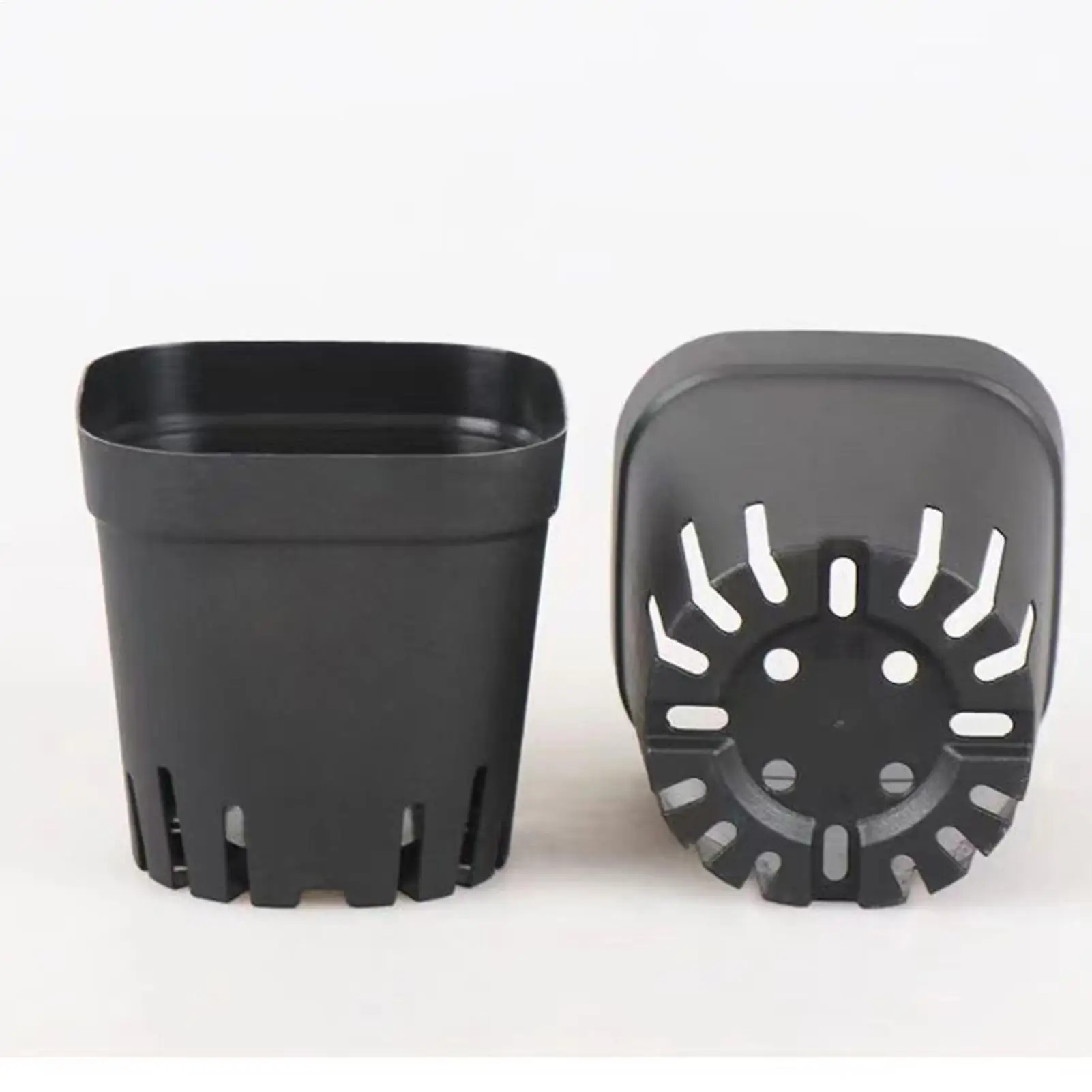5.5cm/7cm/10cm Starter Pots For Planting 50PCS Reusable Black Square Seedling Pots Nursery Pot With Drainage Holes Gardening Kit
